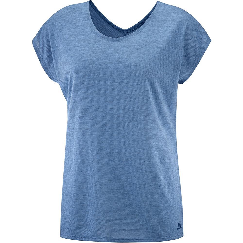 Camisetas Salomon Mujer Azules - Salomon Argentina COMET SS W,498531-VCG